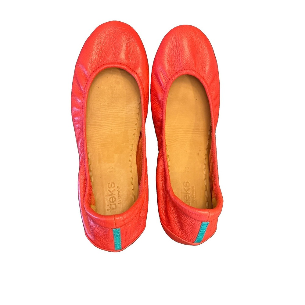 Tieks Womens Pink Leather Round Toe Slip On Low Top Casual Ballet Flats Size 10